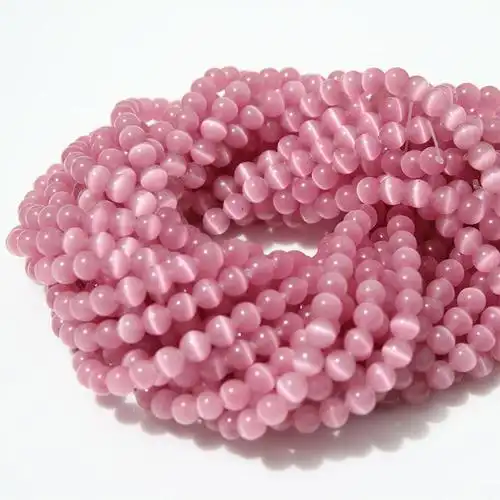 速卖通外贸饰品水晶粉色猫眼石珠美丽的石珠制作时尚饰品10毫米