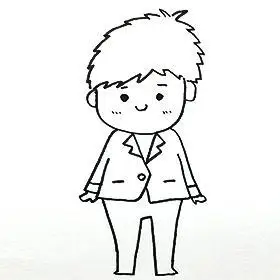 校服男孩简笔画