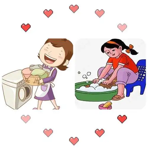 妈妈每天会给我们洗衣服.