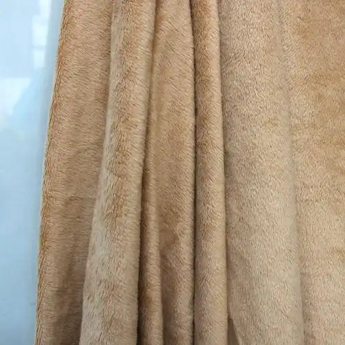 秋冬服装布料短毛绒超柔毛绒布 玩具手工diy短毛绒布面料 卡其色