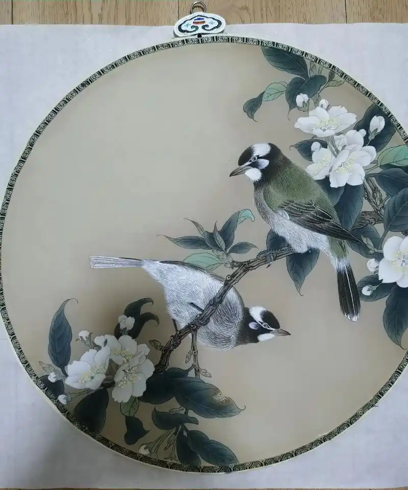 《海棠白头图》完成#喜欢的关注一下 #工笔花鸟 #纯手绘工笔 - 抖音