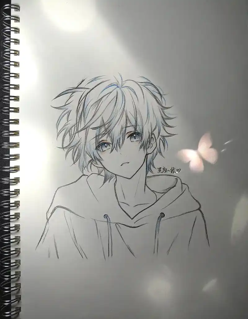 动漫男生绘画.遇见她如春水映梨花#遇见她 如春水映梨花 #遇 - 抖音