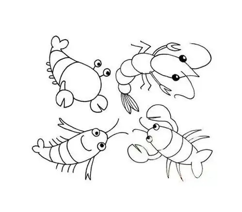 卡通虾的画法手绘步骤图简单怎么画小虾简笔画图片