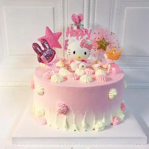 网红儿童生日鲜奶水果蛋糕周岁100天可爱安妮公主上海市同城派送