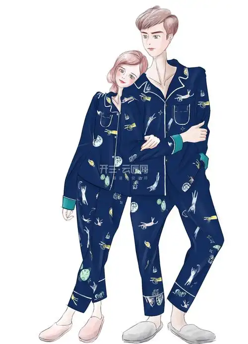 居家睡衣手绘设计