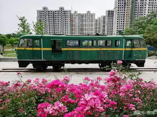 清潩河旁创意景点,一节绿皮火车头,好似时光静止