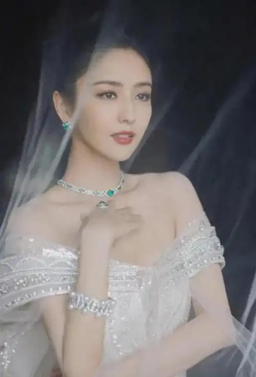 佟丽娅性感起来不得了穿钻石连衣裙配翡翠首饰贵气优雅