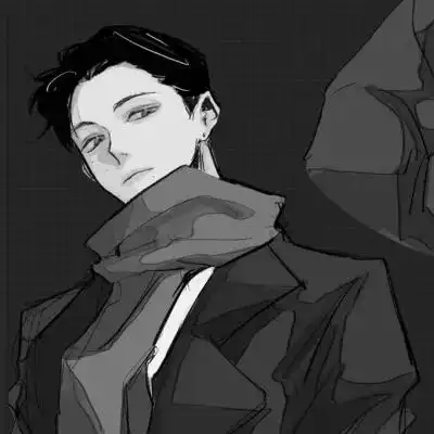 优质动漫男头像黑白高清图片