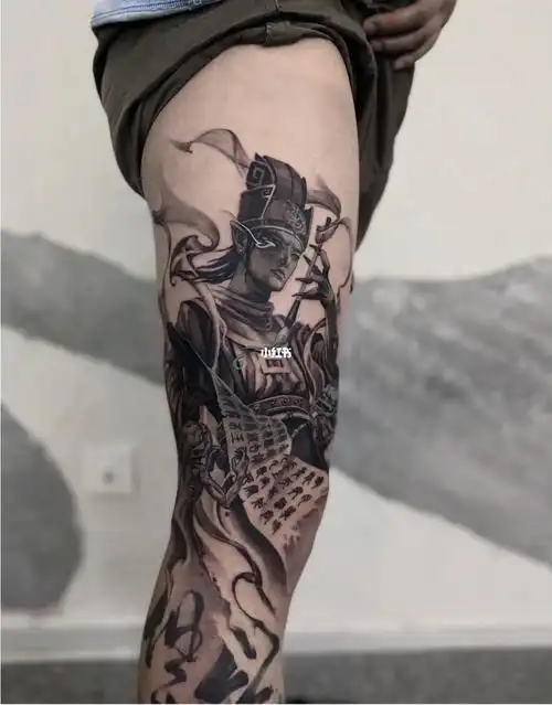 的书法纹身浑然一体不绝的突兀并展示出文判官的阴柔之美#纹身也清新
