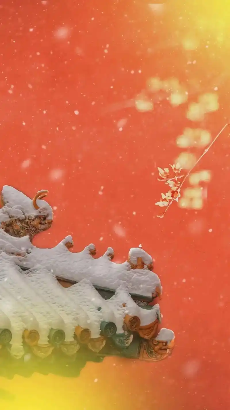 故宫春雪腊梅