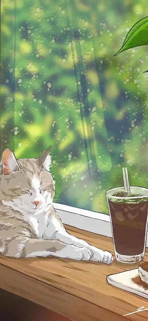 插画猫咪壁纸 | 治愈系壁纸 | 拿图点赞