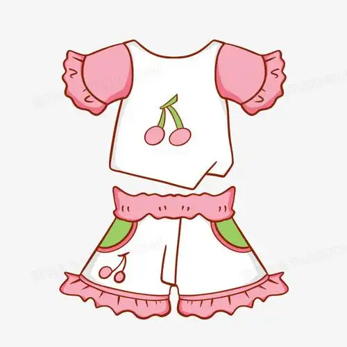 卡通夏装儿童衣服樱桃套装素材