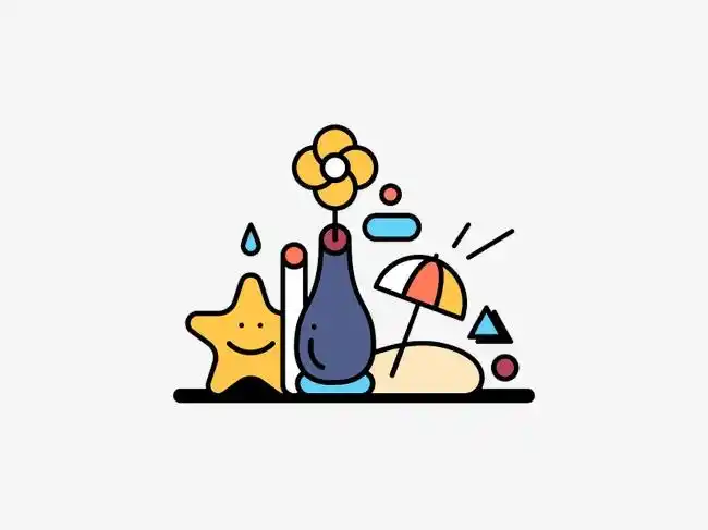 手绘 插画 pptpng素材-90设计