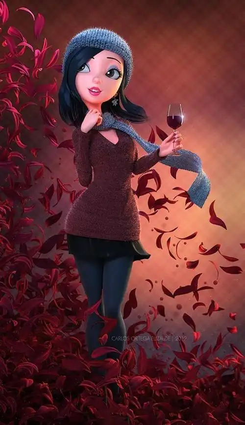 elizalde的插画作品已经不局限于传统手绘了,性感3d模型少女,意境和