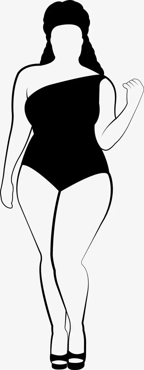 黑色扁平微胖女人