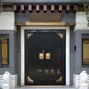 实木别墅大门庭院门中式大门双开古典大门徽派仿古大门进户门定做