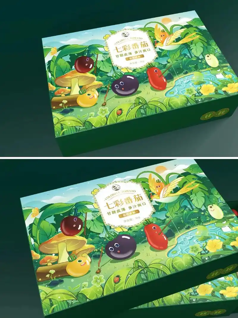 七彩番茄食品包装设计97 客户爱的不行了.97设计团队:鲸右 - 抖音