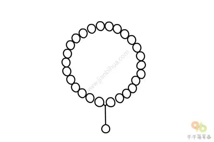 戴在手上的手链简笔画