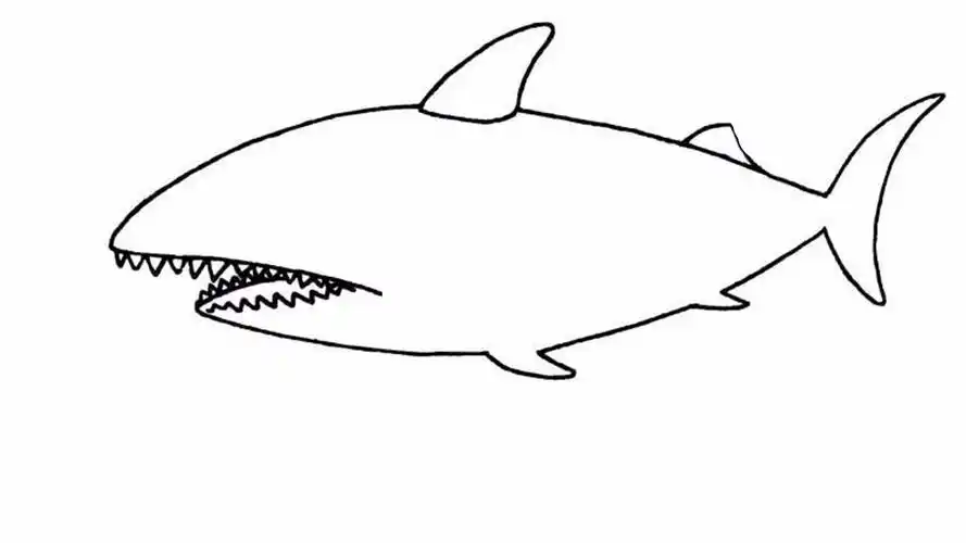 卡通鲨鱼简笔画