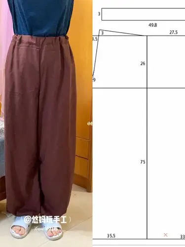 简易灯笼裤的裁剪图
