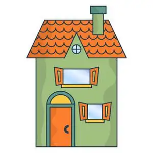 卡通的房子.被隔绝的向量例证.房地产投资理念.设计元素.