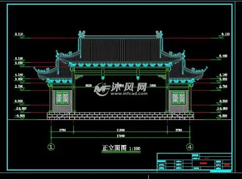 某地戏台建筑施工图图纸下载_景观及古建筑图纸图纸 - 沐风网