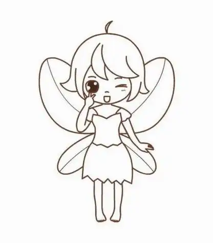 简笔画小精灵女简笔画可爱的精灵 画法教程 简单学会人物简笔画  漂亮