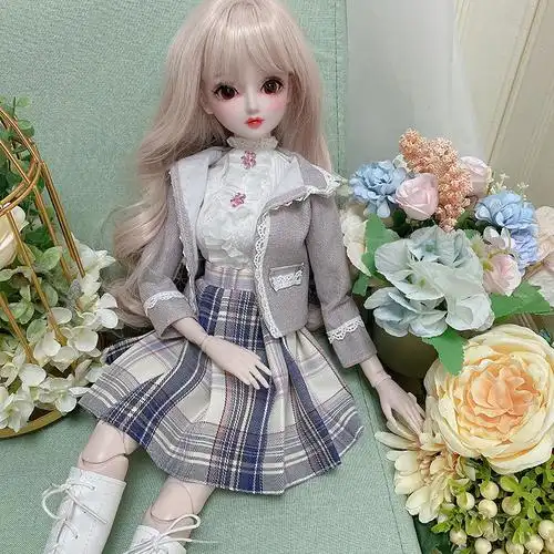 60厘米叶罗丽芭比娃娃的衣服jk制服仙子公主连衣裙校服bjd娃鞋cm 蓝魅