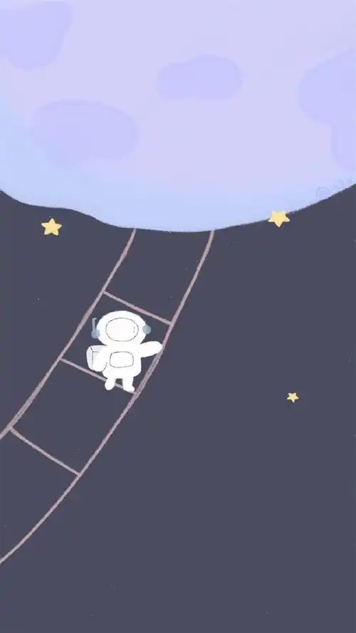 可爱卡通太空人插画高清手机壁纸