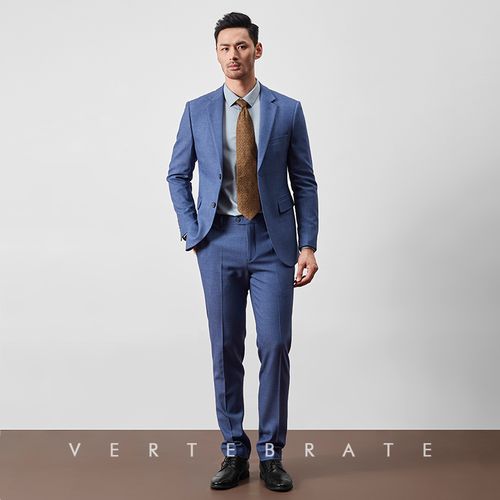 动物男装欧美时尚蓝色职业装套装欧美风男士西服西装基础百搭优惠券