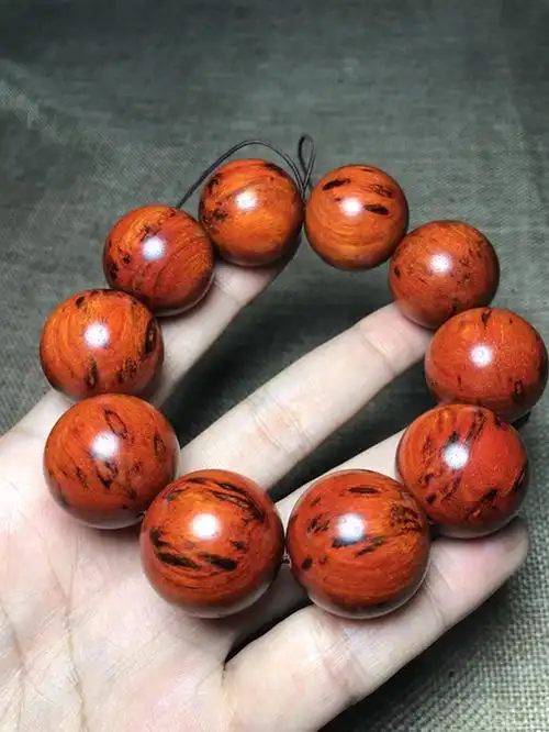 精品非洲小叶紫檀血檀佛珠鸡血血红泥料手串佛珠