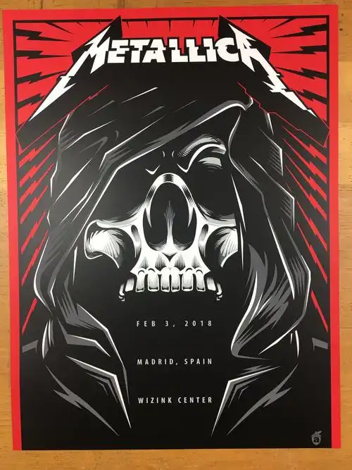 metallica - 2018 acorn poster madrid, spain wizink center