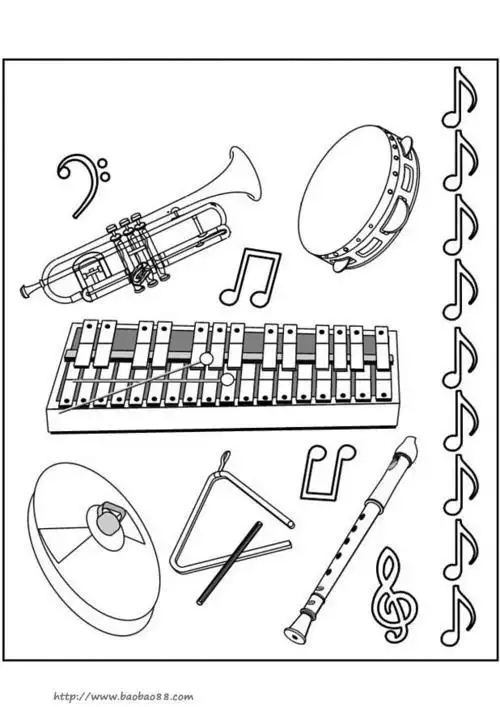 幼儿园各种乐器简笔画