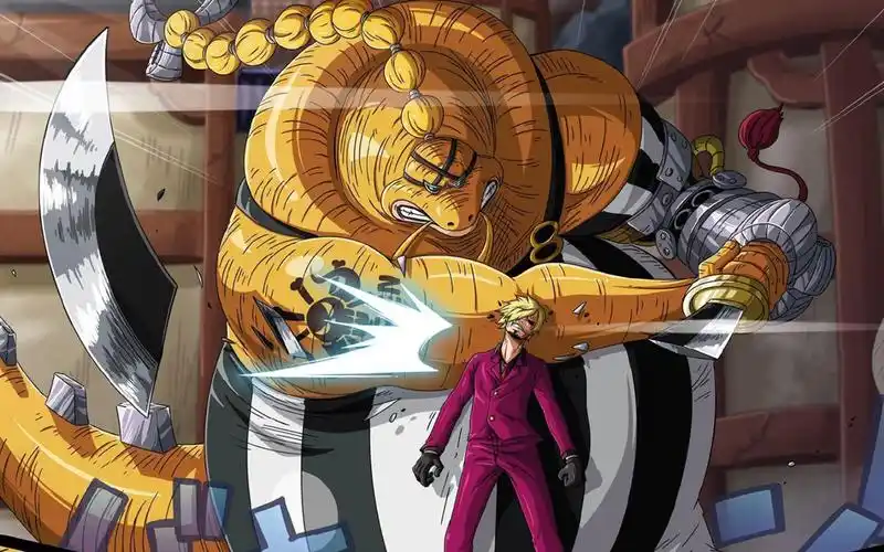 海贼王第1053话解说:山治觉醒血统因子,奎因开启腕龙蛇头形态!