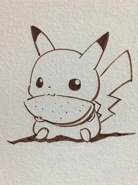 筷子夹皮卡丘幼儿简笔画