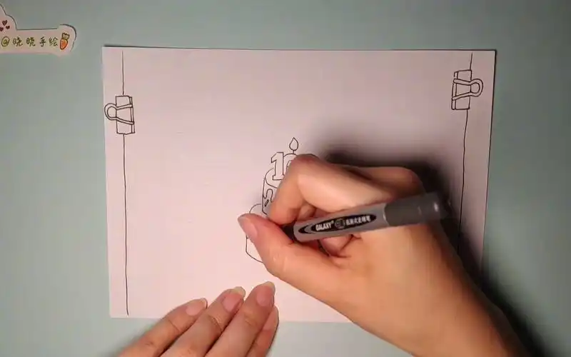 简单好学的建党100周年手抄报用手绘画庆祝党的100岁生日快乐-教育