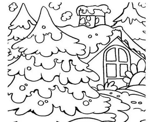 儿童学画画雪地风景简笔画雪景图简笔画幼儿简笔画之下雪天雪地有哪些