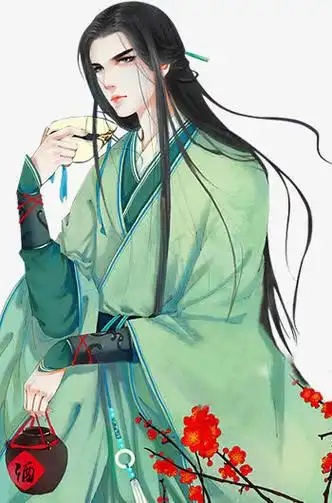立绘古装绿衣潇洒帅哥男身素材免费下载_觅元素