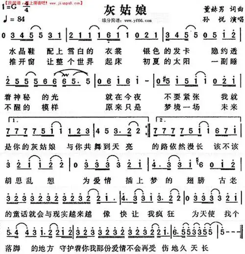 《灰姑娘》简谱