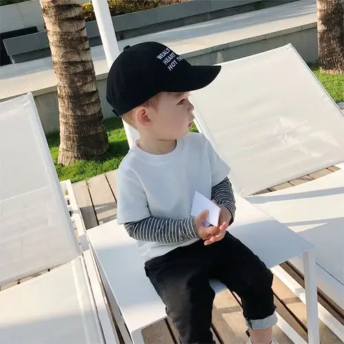 辰辰妈婴童装宝宝春装假两件条纹袖上衣潮婴儿打底衫2岁