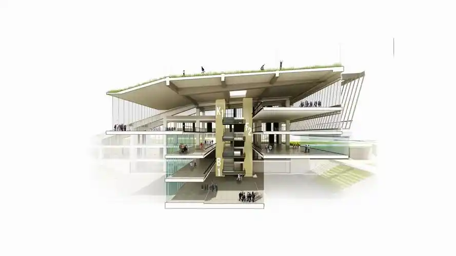 su vray  高大上 剖面效果图  商场剖面展示图