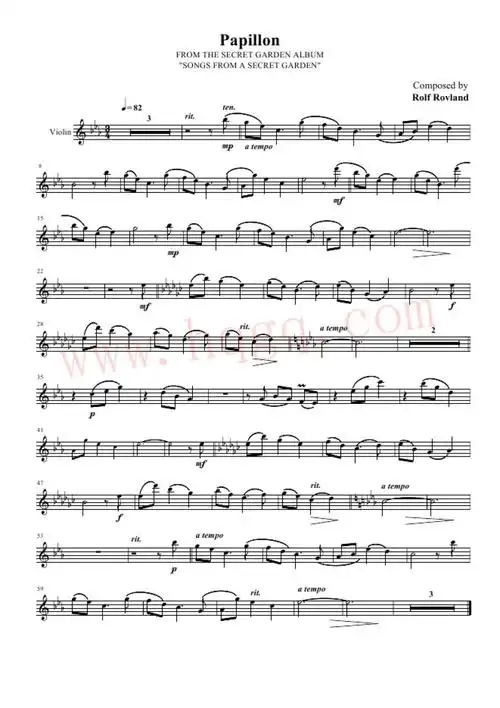 from a secret garden (神秘园之歌)专辑13首-钢琴谱 小提琴