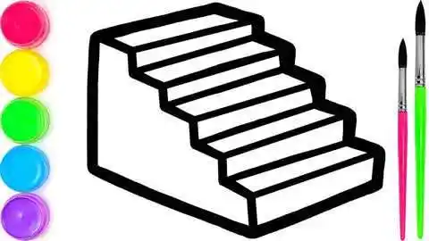 孩子一看就会画,幼儿简笔画上色教程:阶梯