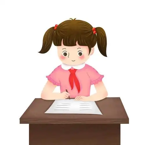 卡通人物女生上课学习考试写字元素gif人物元素[gif]