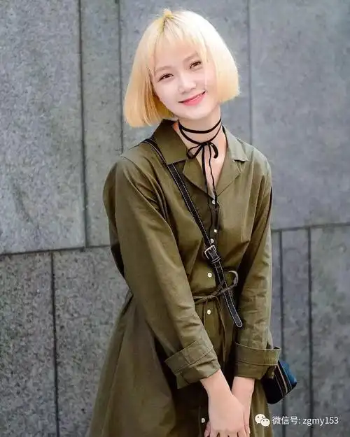 洋气又显白的浅金色bobo短发