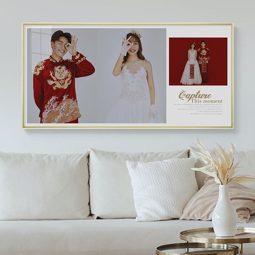 影楼婚纱照相框挂墙放大床头水晶结婚照大尺寸相框