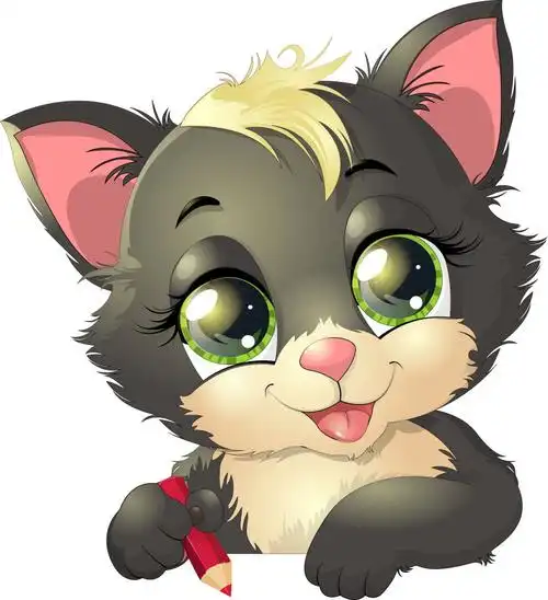 矢量可爱的小猫咪