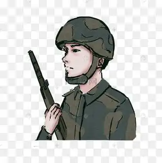 军人形象卡通手绘