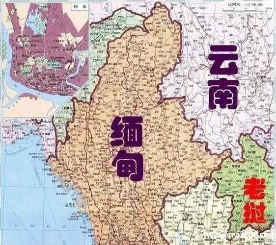 两地没有距离,如果是从云南省的首都昆明到达缅甸最西面的城市曼德勒