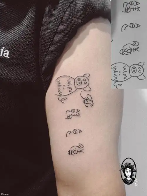 客人的亲笔画_纹身图案手稿图片_小依鋆的纹身作品集